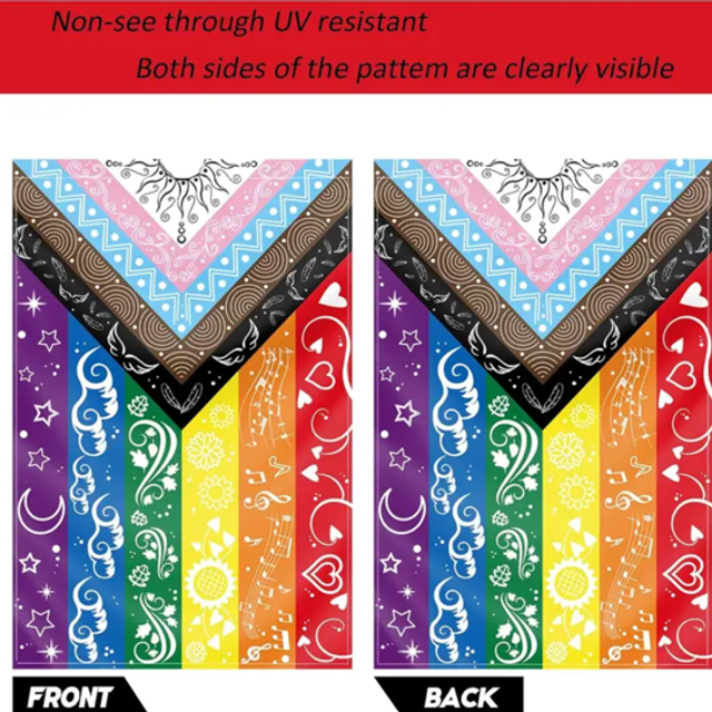 Flag With Pride LGBTQ+ Rainbow  – Colourful Printed On Woven Indoor & Outdoor Flag