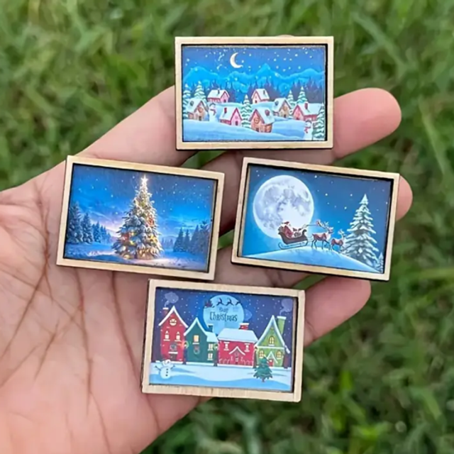 Christmas Framed Pictures – Festive Mini Art Frames – Random Design