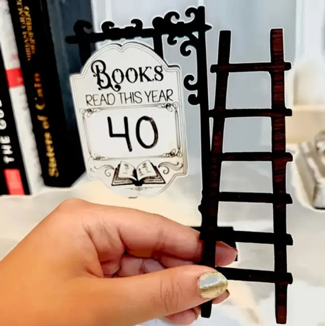 Books Read This Year – Miniature Wooden Reading Tracker Display