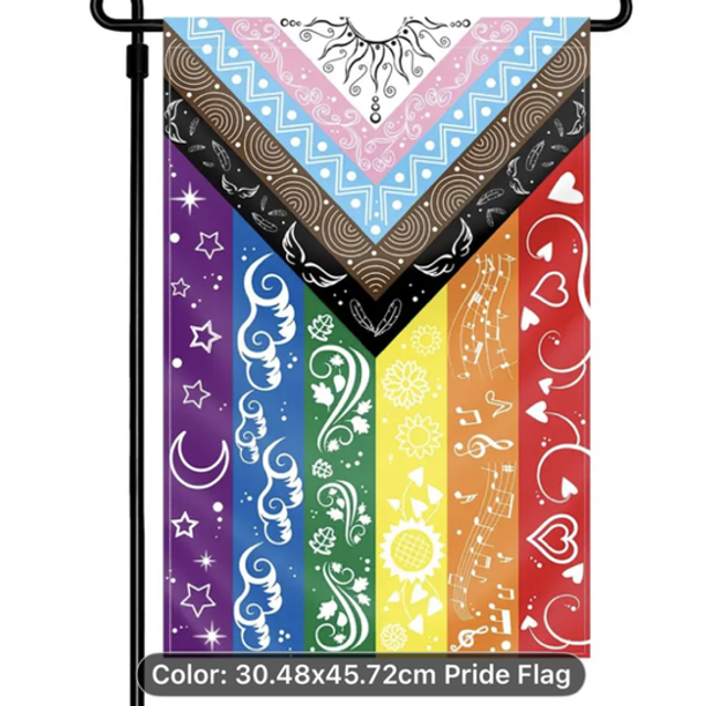 Flag With Pride LGBTQ+ Rainbow  – Colourful Printed On Woven Indoor & Outdoor Flag