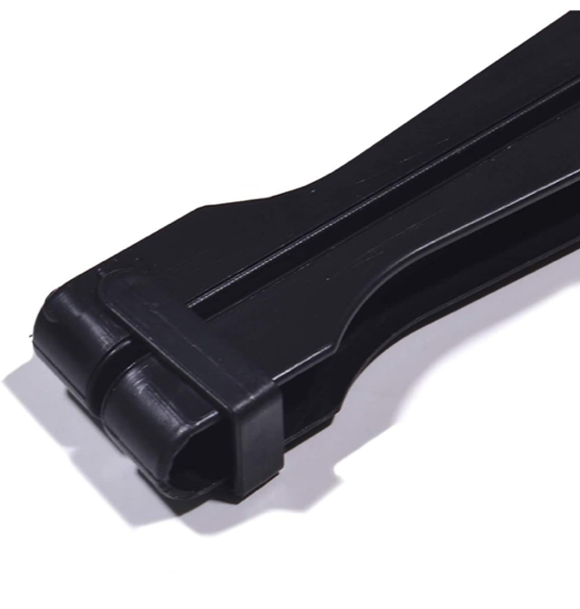Black foldable handheld fan with vented airflow grille on handle