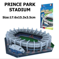 Prince Park Stadium 3D miniature model with stadium seating, green pitch, and outer frame