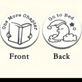 Two-sided flip coin showing book and bedtime icons with text 'Old Chapters' and 'Go to Bed'.