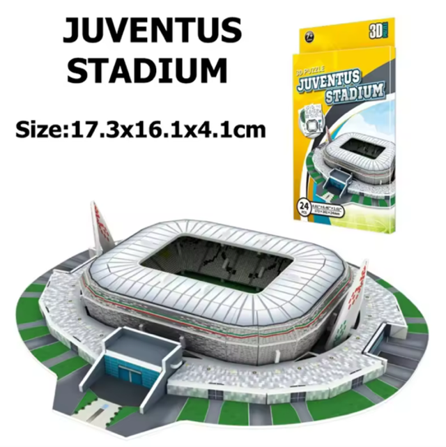 Miniature 3D Juventus FC stadium model with box, detailed roof and stands