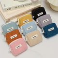 Zip coin and earphone bag set with textured cords in mixed colors