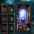 Miniature book spines insert set: dark brown and teal with ornate cross decorations