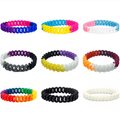 Colorful chain link bracelet set with multicolor braided interlocking links